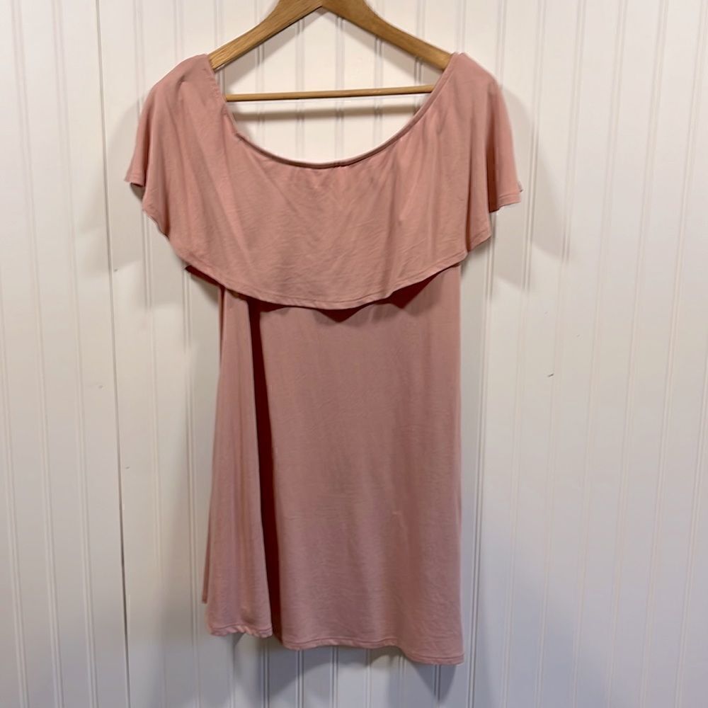 Socialite blush pink off the shoulder dress